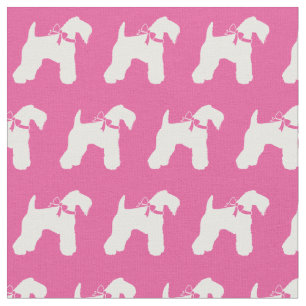 Kerry Blue Terrier Dog Silhouette Pet Pink Stoff