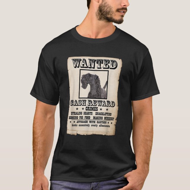 Kerry Blue Terrier Dog wanted poster  for Men Wome T-Shirt (Vorderseite)