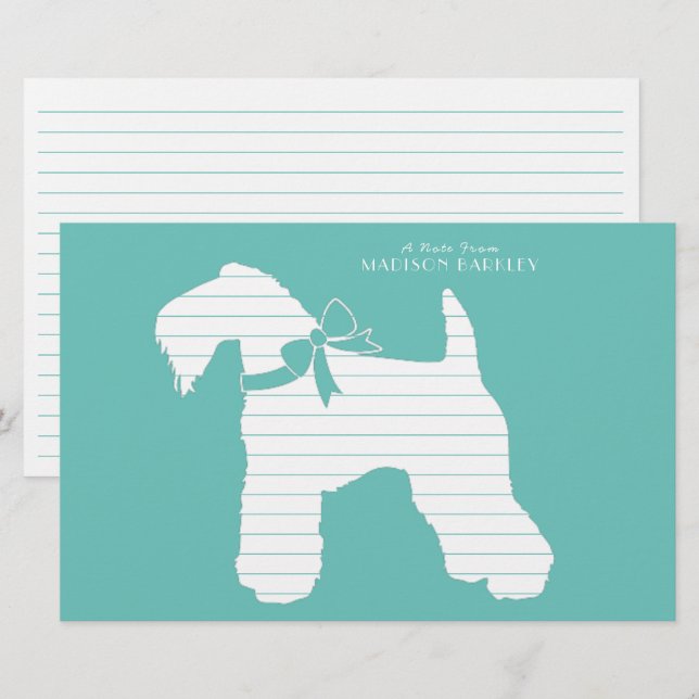 Kerry Blue Terrier Doppy Welpe Briefpapier (Vorne/Hinten)
