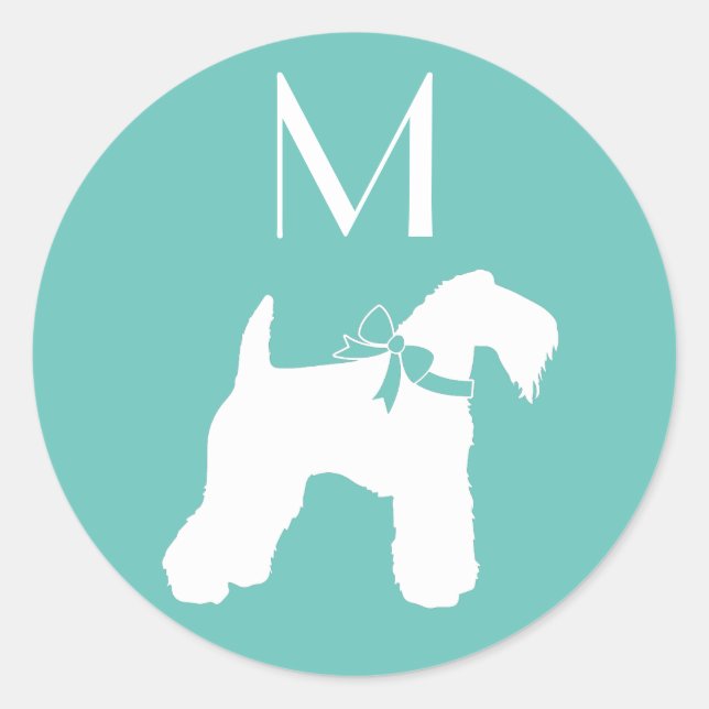 Kerry Blue Terrier Doppy Welpe Runder Aufkleber (Vorderseite)