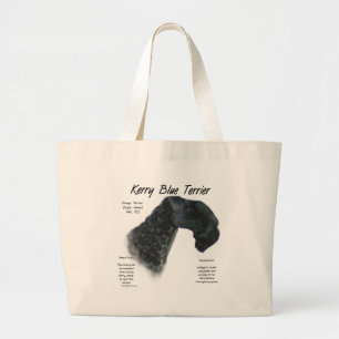 Kerry Blue Terrier History Design Jumbo Stoffbeutel