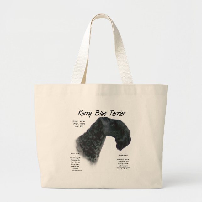 Kerry Blue Terrier History Design Jumbo Stoffbeutel (Vorne)