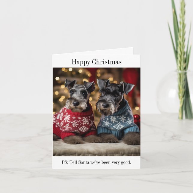Kerry Blue Terrier in Christmas Jumpers Card Karte (Vorderseite)