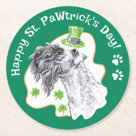 Kerry Blue Terrier Irish Dog Funny St Patricks Day Runder Pappuntersetzer