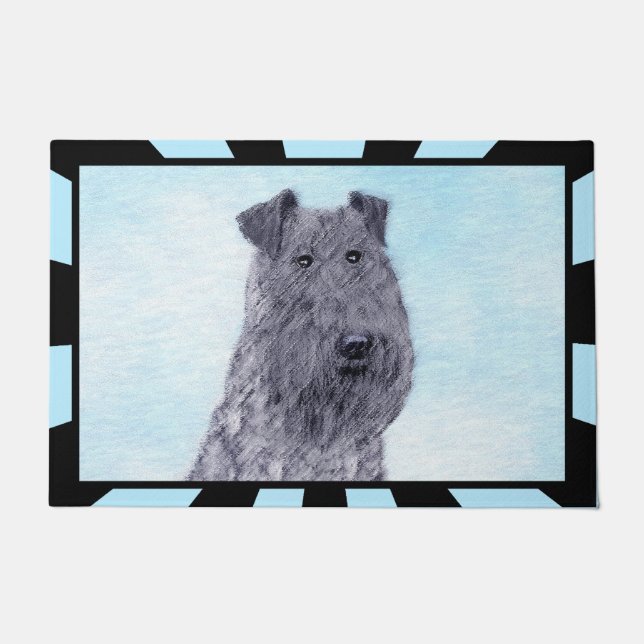 Kerry Blue Terrier Malerei Niedliche Original Dog  Fußmatte (Vorderseite)