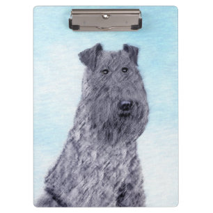 Kerry Blue Terrier Malerei Niedliche Original Dog Klemmbrett