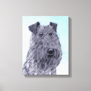 Kerry Blue Terrier Malerei Niedliche Original Dog Leinwanddruck