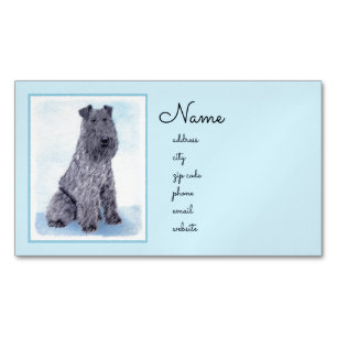 Kerry Blue Terrier Malerei Niedliche Original Dog Magnetische Visitenkarte
