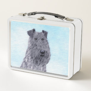 Kerry Blue Terrier Malerei Niedliche Original Dog Metall Brotdose