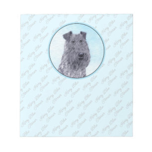 Kerry Blue Terrier Malerei Niedliche Original Dog Notizblock