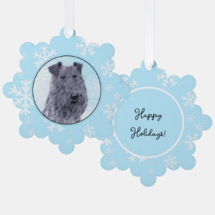Kerry Blue Terrier Malerei Niedliche Original Dog  Ornament Karte