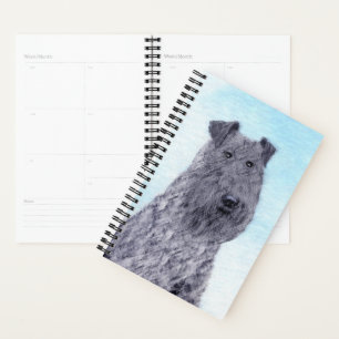 Kerry Blue Terrier Malerei Niedliche Original Dog  Planer