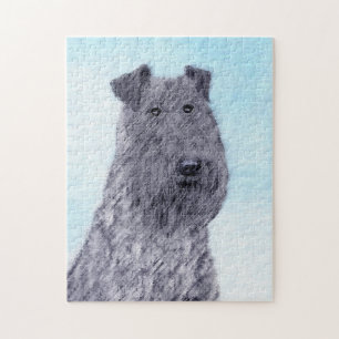 Kerry Blue Terrier Malerei Niedliche Original Dog  Puzzle