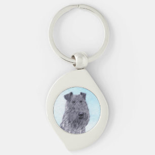 Kerry Blue Terrier Malerei Niedliche Original Dog Schlüsselanhänger