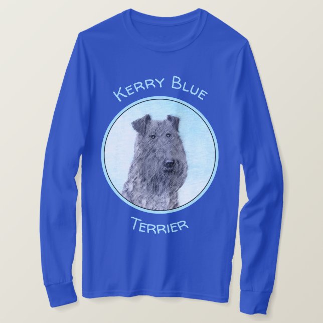 Kerry Blue Terrier Malerei Niedliche Original Dog  T-Shirt (Design vorne)
