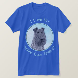 Kerry Blue Terrier Malerei Niedliche Original Dog  T-Shirt