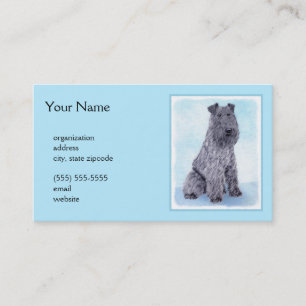 Kerry Blue Terrier Malerei Niedliche Original Dog  Visitenkarte