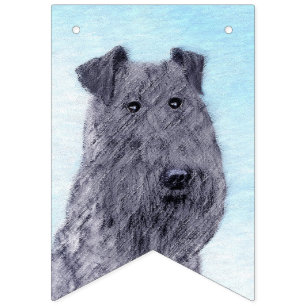 Kerry Blue Terrier Malerei Niedliche Original Dog Wimpelkette