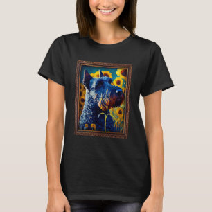 Kerry Blue Terrier Malerei Sonnenblumen Blume Mama T-Shirt