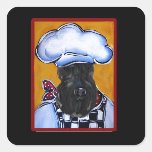 KERRY BLUE TERRIER QUADRATISCHER AUFKLEBER