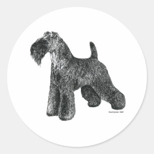 Kerry Blue Terrier Runder Aufkleber