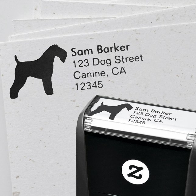 Kerry Blue Terrier Silhouette Rücksendeadresse Permastempel (Von Creator hochgeladen)