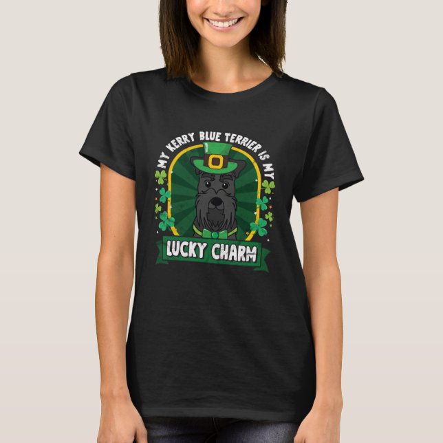 Kerry Blue Terrier St Patricks Lucky Charm Mom Dad T-Shirt (Vorderseite)