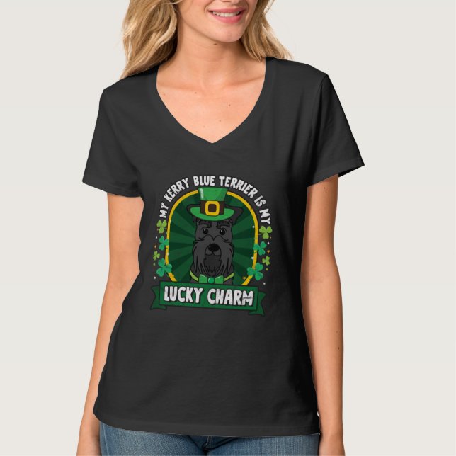 Kerry Blue Terrier St Patricks Lucky Charm Mom Dad T-Shirt (Vorderseite)