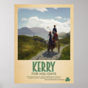 Kerry Irland, Retro-irische Reise-Werbung Poster