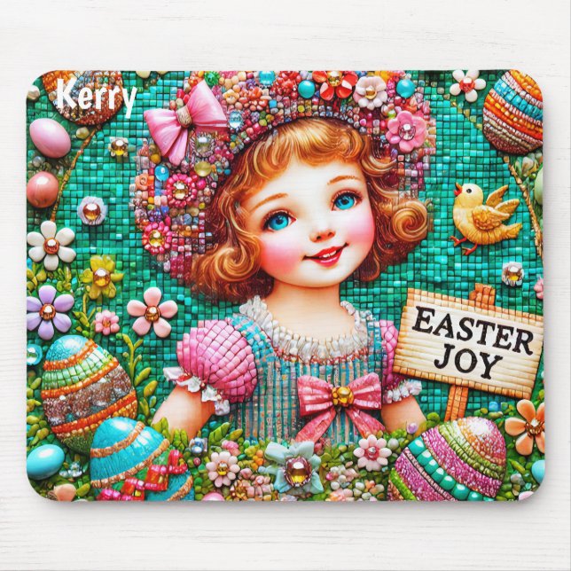 KERRY ~ VINTAG EASTER MÄDCHENEIER ~ MOUSEPAD (Vorne)