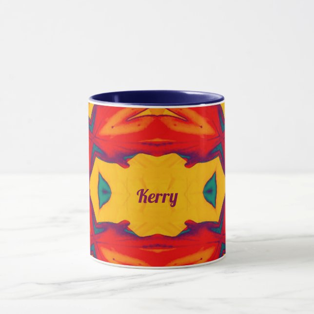 KERRY ~ Zany Pattern ~ Red Blue Yellow and Orange Tasse (Zentrum)