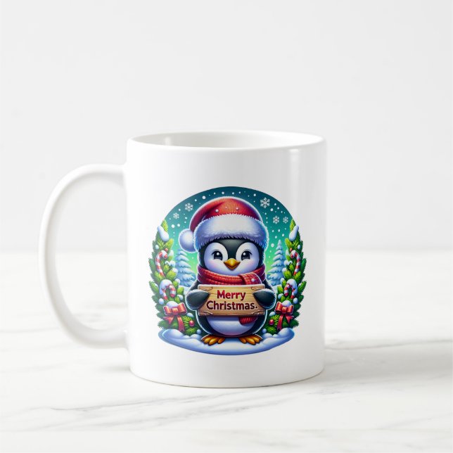 Kerst Penguin Kaffeetasse (Links)