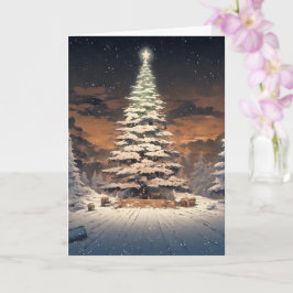 Kerstboom met sneeuw  karte