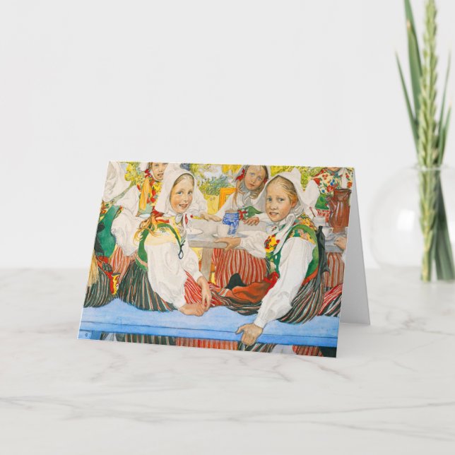 Kerstis Geburtstag von Carl Larsson Karte (Vorderseite)