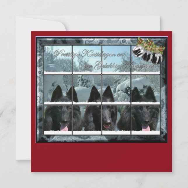 Kerstkaart de 3 groenendaelers (Vorderseite)