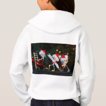 Kerstsfeer met Fubby's die de decoratie verzorgen.