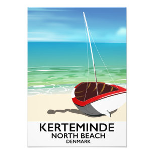 Kerteminde Nordstrand Dänemark Reiseplakat Fotodruck