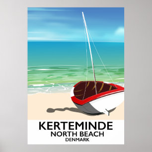 Kerteminde Nordstrand Dänemark Reiseplakat Poster