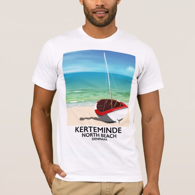 Kerteminde North Beach Denmark Reiseplakat T-Shirt (Vorderseite)