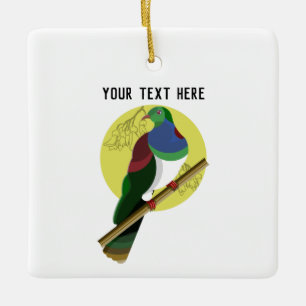 KERURU Holztaube Keramikornament