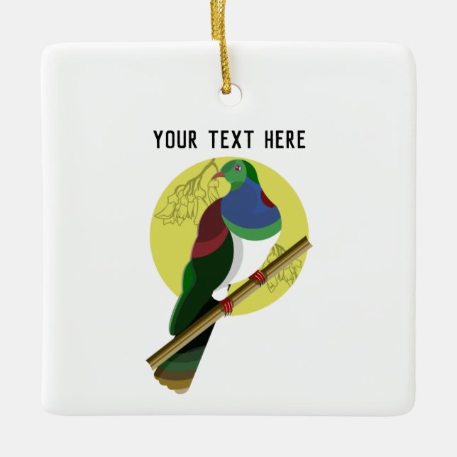 KERURU Holztaube Keramikornament (Vorderseite)