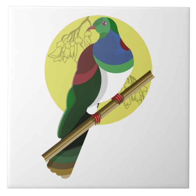 KERURU Holztaube NZ BIRD Fliese (Vorderseite)