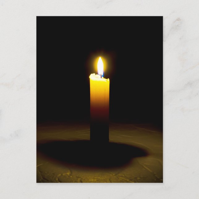 Kerze, Flamme. Postkarte (Vorderseite)