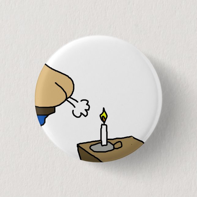Kerze im Cartoon  Button (Vorderseite)