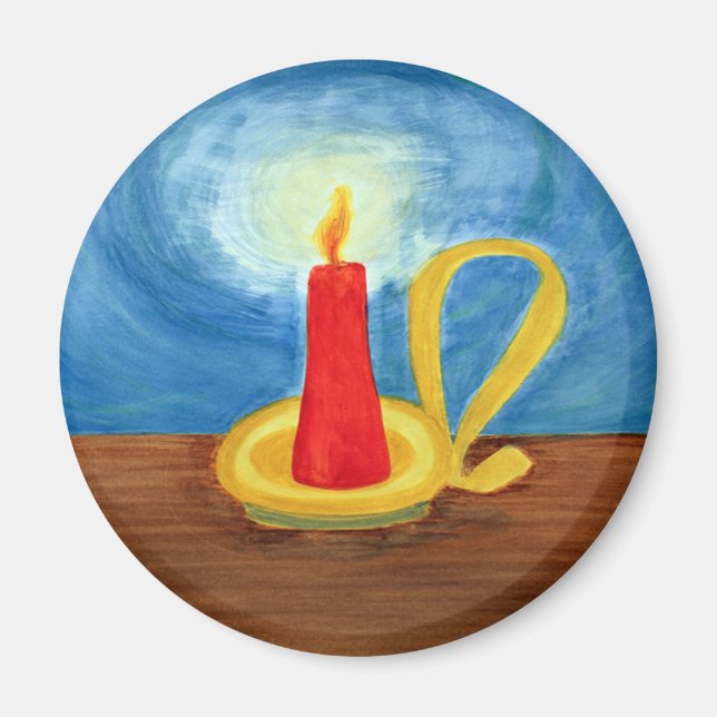 Kerze im Dunkeln Magnet (Vorne)