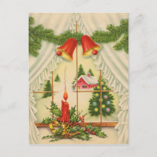 Kerze im Fenster Postkarte