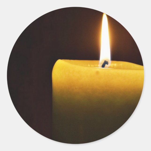 Kerze Runder Aufkleber (Vorderseite)