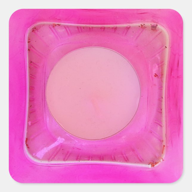 Kerze, süß rosa Liebe Kerzenlicht Quadratischer Aufkleber (Vorderseite)