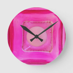 Kerze, süß rosa Liebe Kerzenlicht Runde Wanduhr