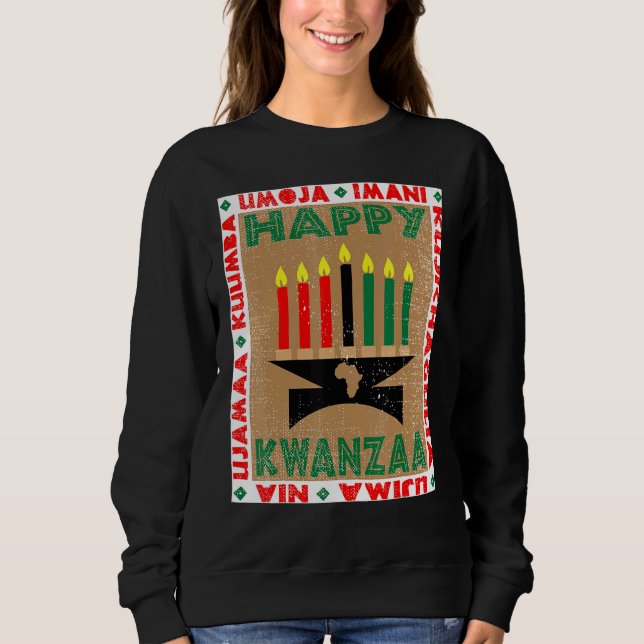 Kerzen 7 Prinzipien von Kwanzaa Sweatshirt (Vorderseite)